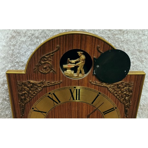 17 - 26 x 33 cm vintage West German, Tempus Fugit, Roman numeral weight driven wall clock