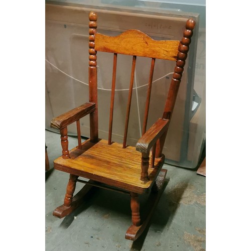 61 - 38 cm tall large dolls wooden rocking chair