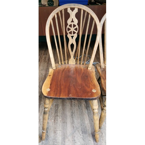 106 - Set of 4 x vintage wheel back chairs