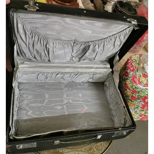 127 - Approx. 52 x 32 x 20 cm vintage suitcase, with monogrammed top