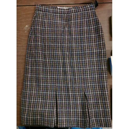 216 - Bundle of 5 x vintage tartan and tweed ladies skirts sizes 12 and 14