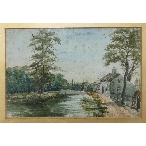 149 - 41.5 x 34.5 cm & 39.5 x 31 cm framed and mounted late 19th century water colour paintings, 1 x initi... 