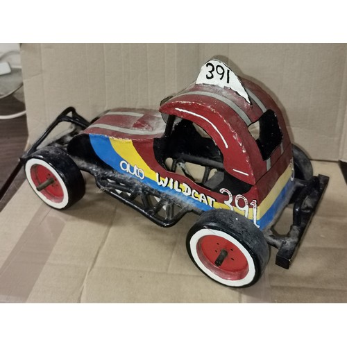 271 - 37.5 cm long bespoke steel model stock car - 671 Stu Smith wild cat