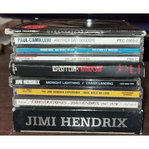 260 - Bundle of assorted rock cds including autographed Paul Camilleri, Led Zep, Hendrix etc