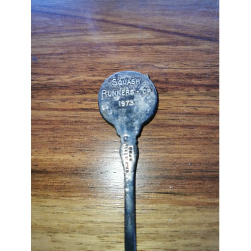 15 - 1973 squash runners up presentation enamel top spoon in box