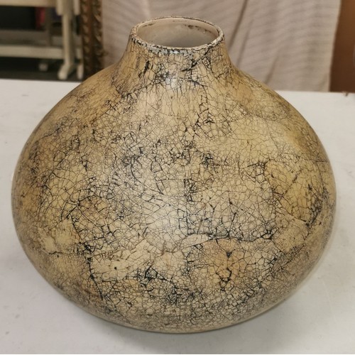 25 - Raku style gourd pottery vase - small hole and internal crack