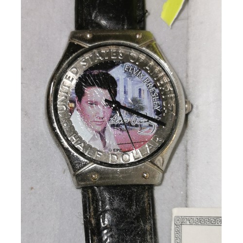 111 - Official Elvis Presley half dollar face limited edition watch in case