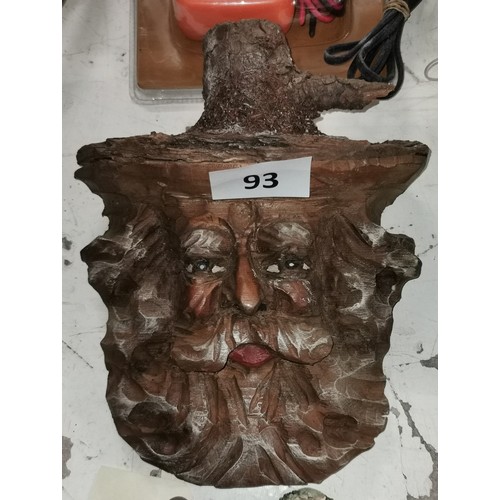 93 - 24 cm tall hand carved Green Man wall decoration