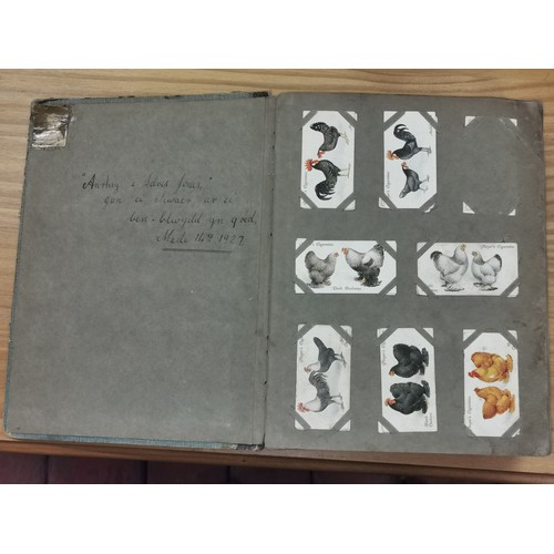 14 - Vintage my cigarettes picture album with ink written Welsh 1927 memo. 40 pages mainly full with comp... 