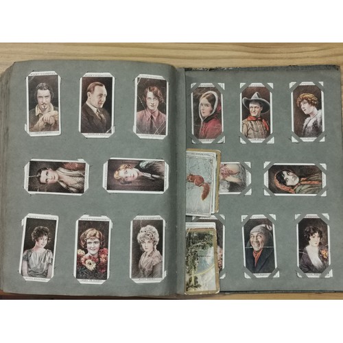 14 - Vintage my cigarettes picture album with ink written Welsh 1927 memo. 40 pages mainly full with comp... 