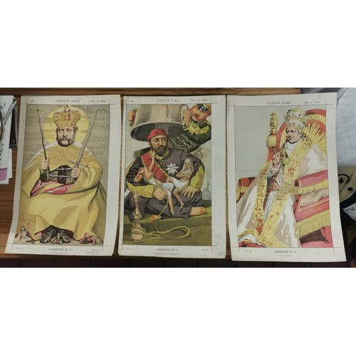 16 - 5 x 19th century Vanity Fair sovereigns colour picture full pages being 1869 #'s 2/3/4/5 & 1870 #6