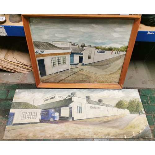 175 - 91 x 35 cm unframed oil on board & 64 x 50 cm framed pastel painting, both studies of Danline Llanrw... 
