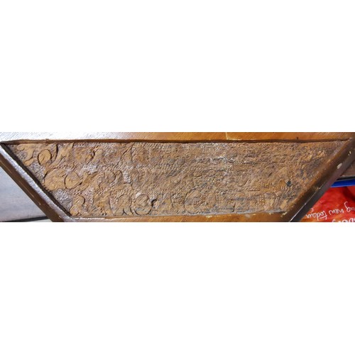 315 - 55 x 61 cm hand carved wall decoration caricature of Sir Winston Churchill and 8 x assorted WWII fac... 