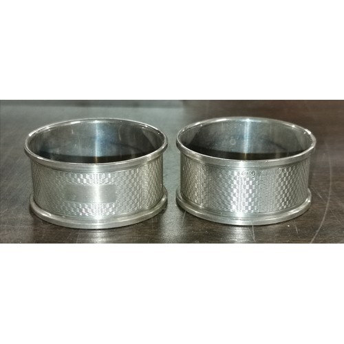 19 - Pair of B & Co hallmarked silver napkin rings