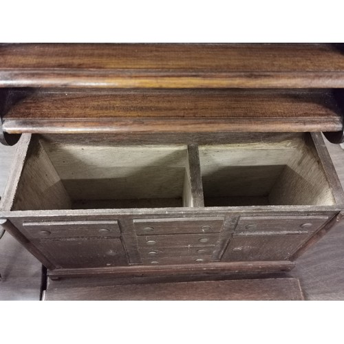 319 - 31.5 x 11.5 x 32 cm vintage mahogany dolls house Welsh dresser or hidden treasure ornament