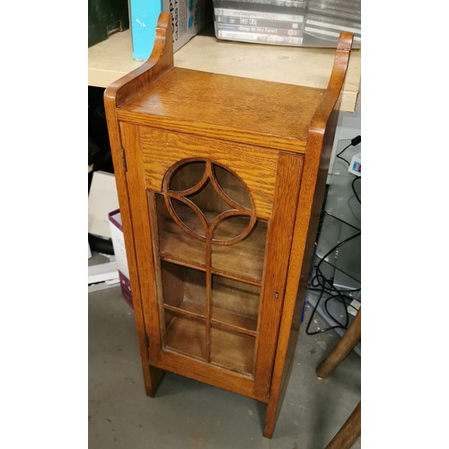3 - 32 x 21 x 83 cm oak compact freestanding or wall mount cabinet