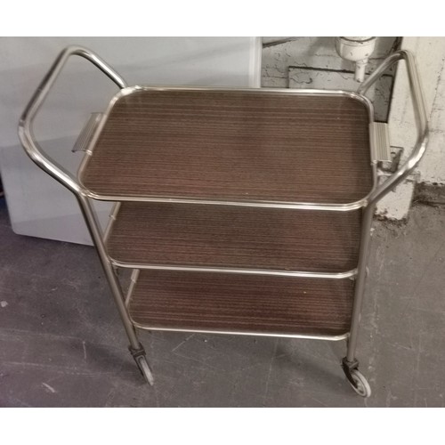 171 - Retro 3 tier hostess trolley with lift off top tray