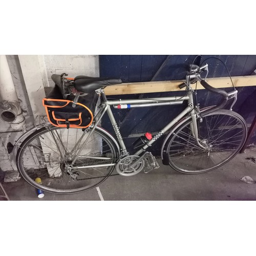 174 - Retro Puch Sprint gents 10 speed racing bike with rack and bag plus original (well used) Brooks leat... 