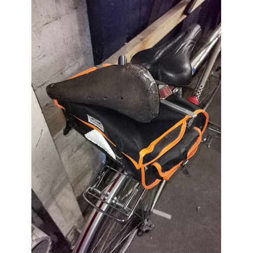 174 - Retro Puch Sprint gents 10 speed racing bike with rack and bag plus original (well used) Brooks leat... 