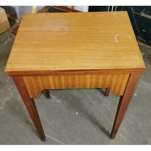 176 - Vintage Singer sewing machine in retro teak table