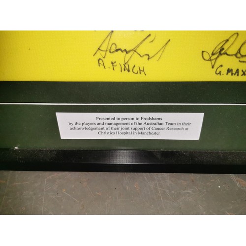 48 - 73 x 91.5 cm framed 2015 cricket world cup Australia signed shirt - originally donated for fundraisi... 