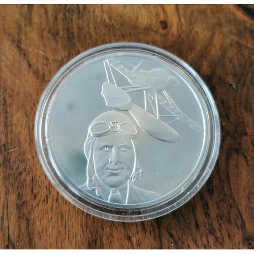 31 - 4.5 cm diameter Royal Airforce Museum hallmarked silver coin in perspex case to commemorate 1931 Sch... 