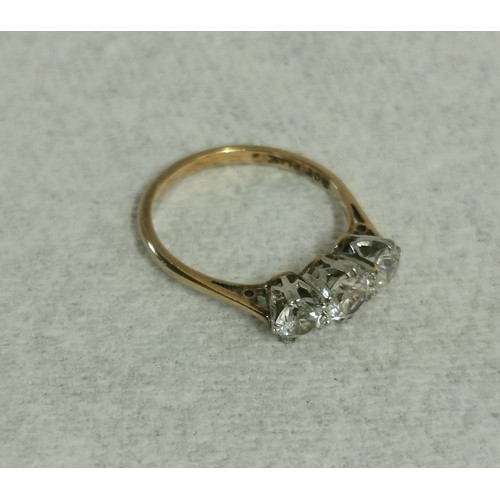33 - 9 ct gold hallmarked trilogy ring size M