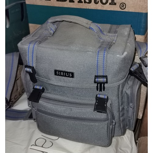 23 - Retro Yashica FX-3 35 mm camera with 55 mm Yashica lens and Vivitar 28-85 mm lens in canvas carry ba... 