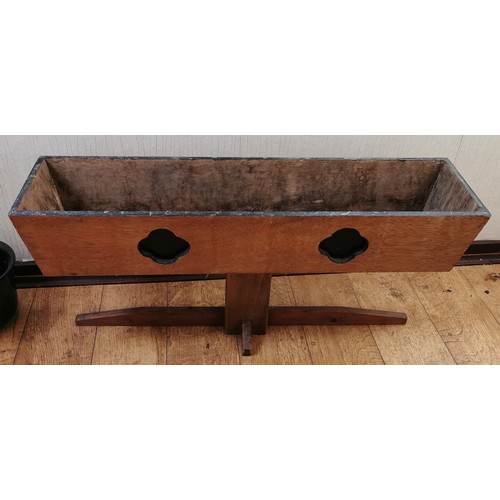 1 - 84 x 21 x 38 cm wooden pedestal plant trough