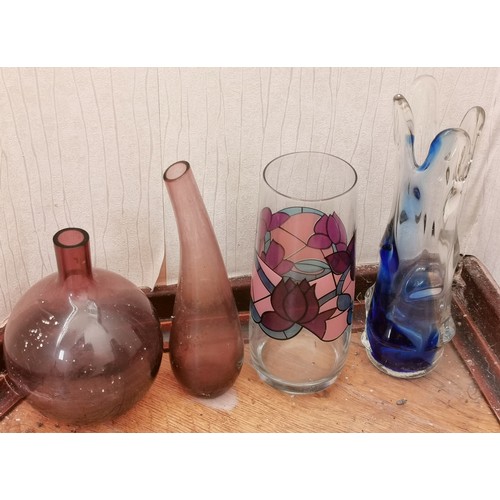 6 - 4 x assorted glass vases