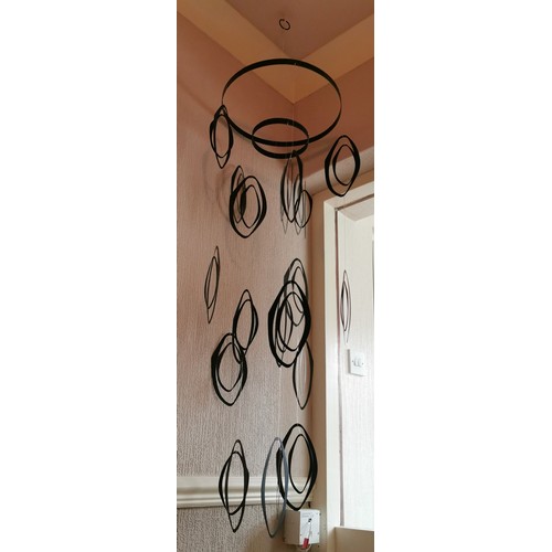 9 - Approx 3 ft spiral and 5 ft metal art, indoor or outdoor, hanging decorations