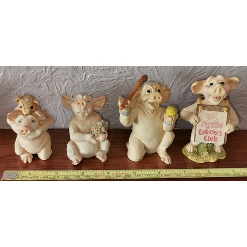 22 - 4 x assorted Pigtails by HSC collectable small pig figures