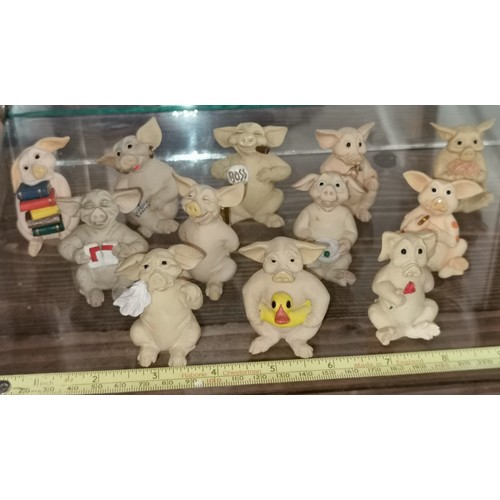 28 - 12 x assorted Pigtails by HSC collectable small pig figures