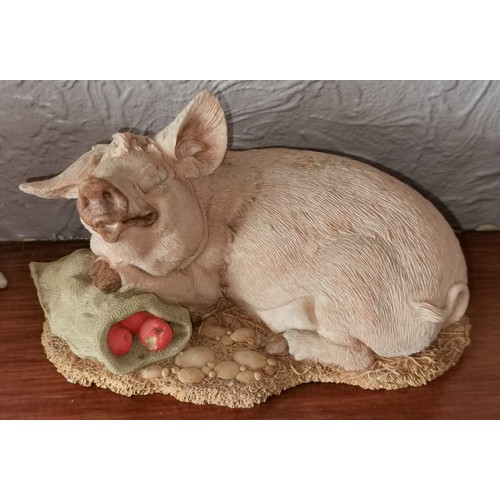 32 - 15 cm long Paw Prints large sleeping pig figure