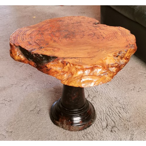 58 - 43 cm tall bespoke timber slice top, pedestal side table