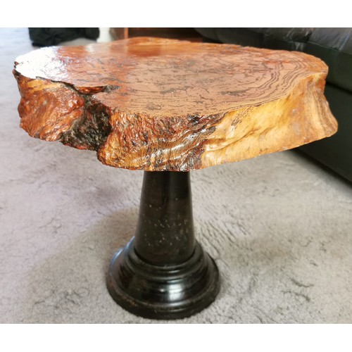 58 - 43 cm tall bespoke timber slice top, pedestal side table