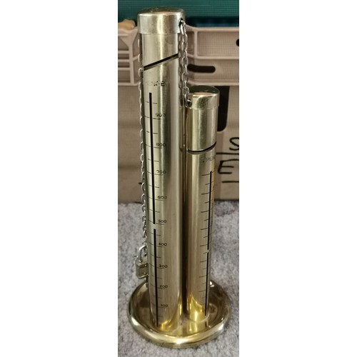 145 - Post decimal brass lacquer finish coin savings towers