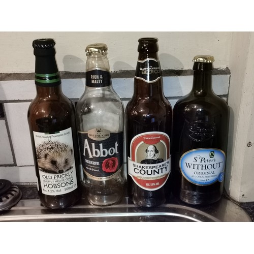 205 - Large job lot of assorted empty speciality beer and ale bottles