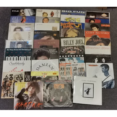 282 - Job lot of mainly 1970's compilation and sountrack vinyl albums and mainly 1980's chart music single... 