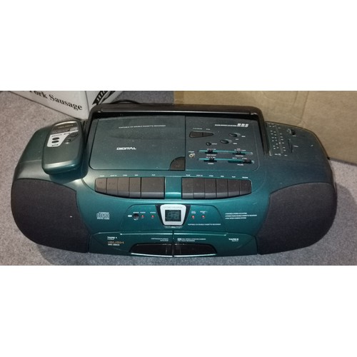 401 - Bush portable CD double cassette recorder/boombox with remote control model SRC-288-CD