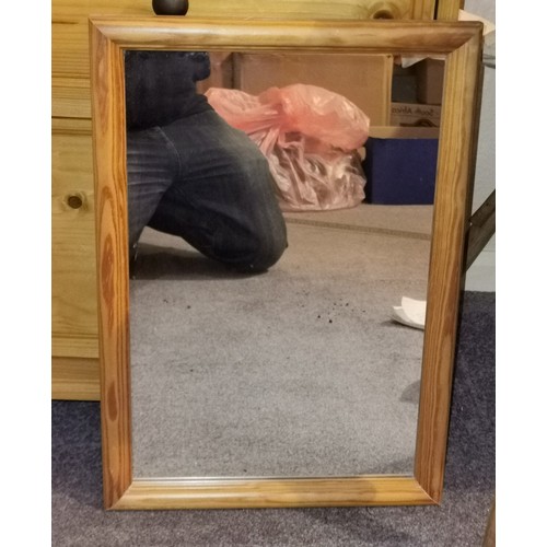 422 - 35 x 50 cm thick wooden framed wall mirror