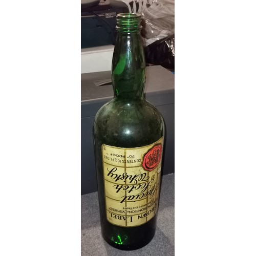 432 - 50 cm tall 160 fl. oz. Brown Label Scotch whisky glass bottle