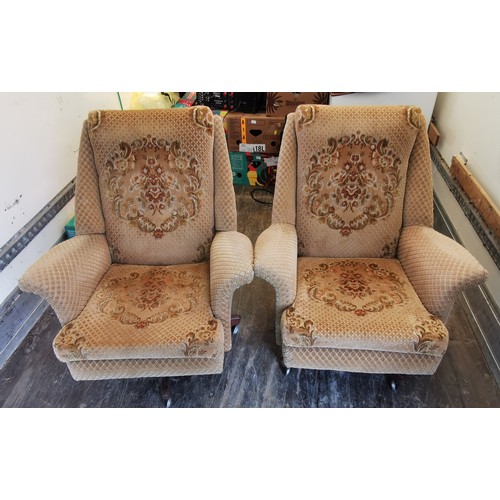 175 - Pair of fully revolving retro chairs in nice original condition