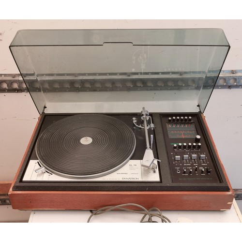 173 - Vintage Dynatron music centre with SRX 29B solid state amplifier and Goldring Lenco GL78 turntable