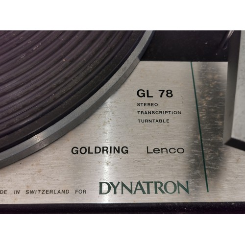 173 - Vintage Dynatron music centre with SRX 29B solid state amplifier and Goldring Lenco GL78 turntable