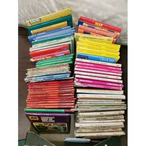 34 - Large box of nearly 100 assorted vintage and retro O/S & Bartholomews maps - mainly UK - all proceed... 