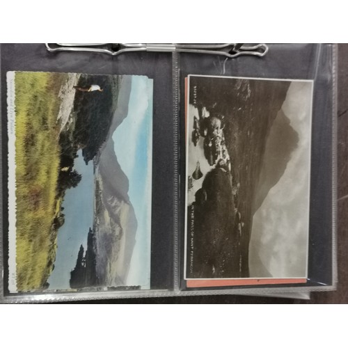 36 - Retro post card album with approx' 80 x assorted Welsh postcards