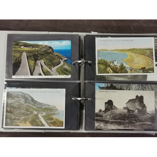 36 - Retro post card album with approx' 80 x assorted Welsh postcards