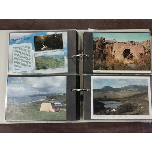 36 - Retro post card album with approx' 80 x assorted Welsh postcards