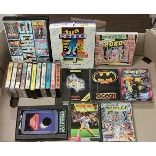 54 - Retro gaming job lot of Amstrad CPC 464/664/6128 tape and disk games